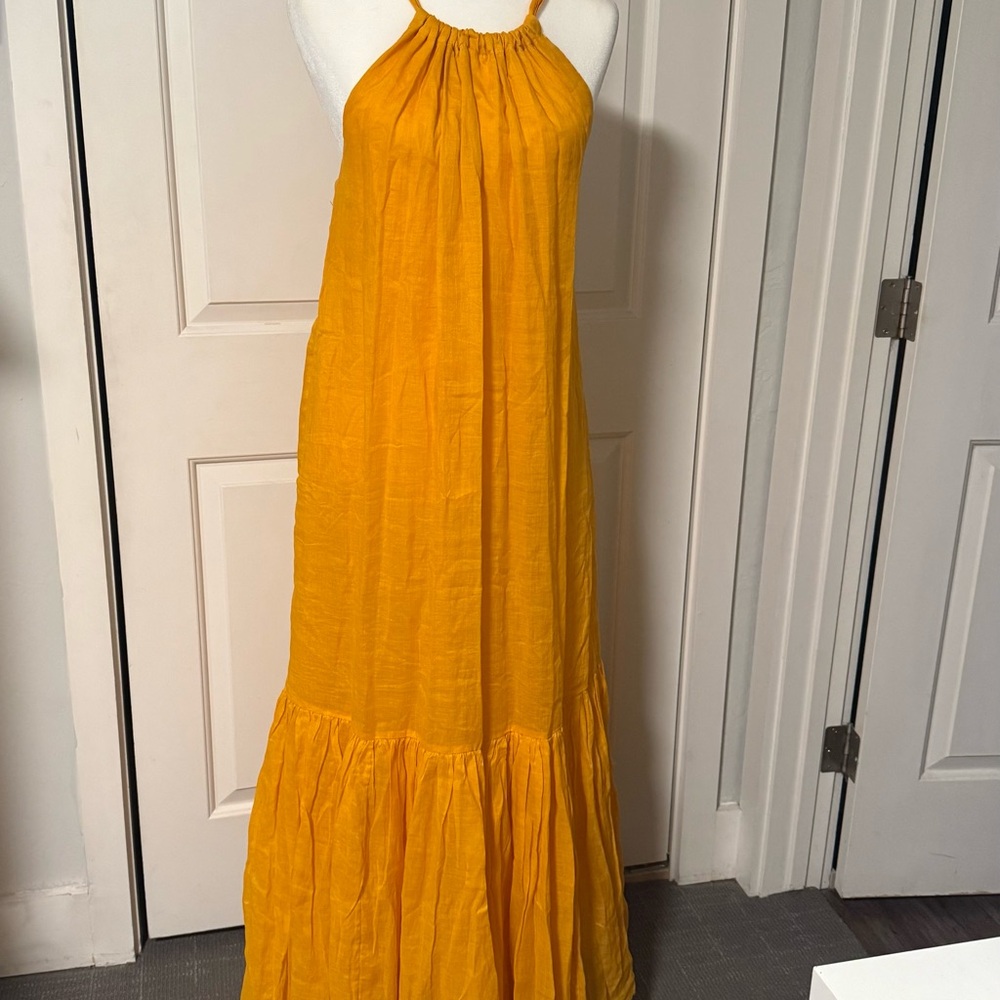 Banana RepublicElegant Yellow Halter Maxi Dress
